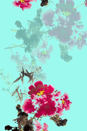 水墨风印花华亿平台图片