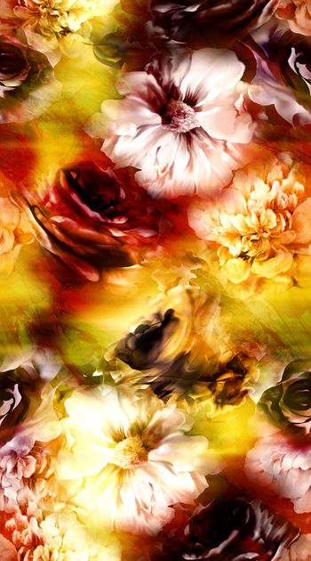 抽象油画花印花华亿平台图片