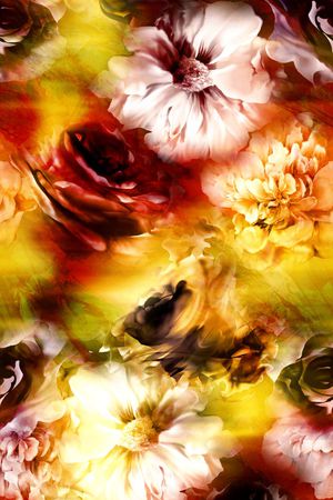 抽象油画花印花华亿平台图片