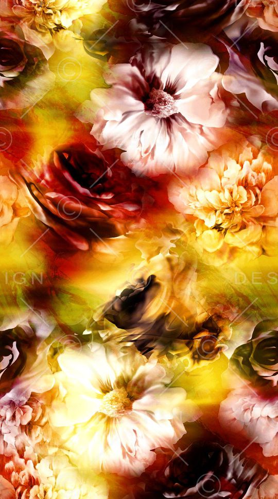 抽象油画花印花华亿平台图片