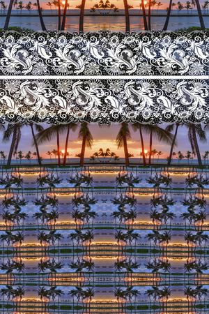 热带风情印花华亿平台图片