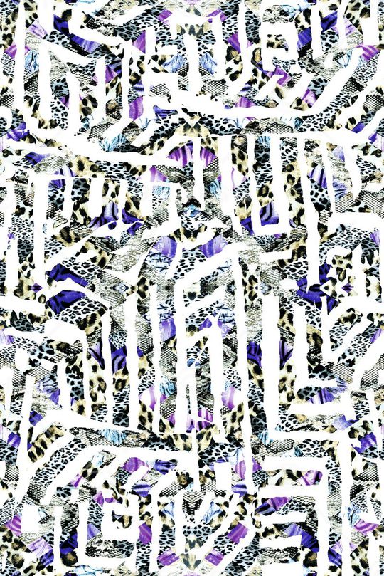 手绘大气格纹豹纹印花华亿平台图片