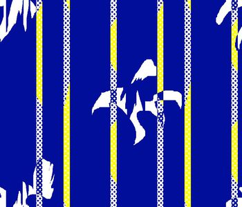 431849-男装衬衫简单条抽象鸟组合华亿平台