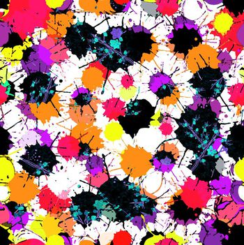 431974-时尚手绘波普风艺术彩色彩绘墨点花卉