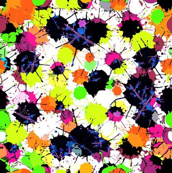 431975-时尚手绘波普风艺术彩色彩绘墨点花卉
