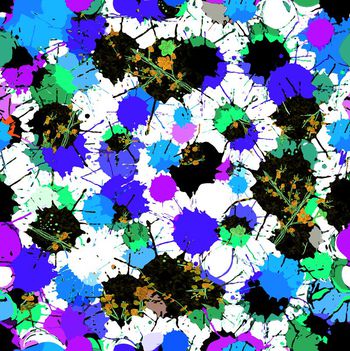 431976-时尚手绘波普风艺术彩色彩绘墨点花卉