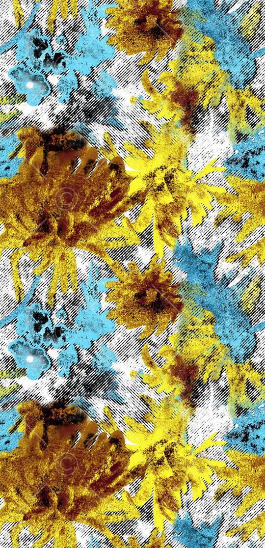 时尚抽象花卉印花华亿平台图片