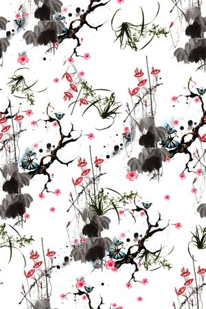 蝴蝶印花华亿平台图片