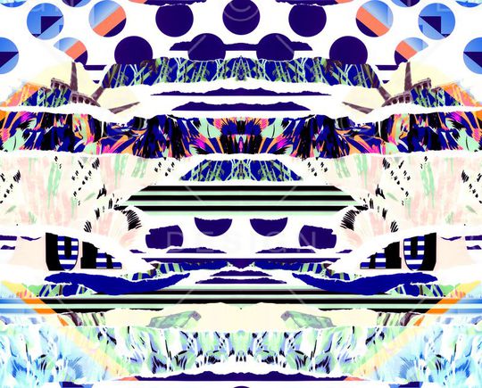 撕纸 圆点 几何 镜像 风景 花叶印花华亿平台图片