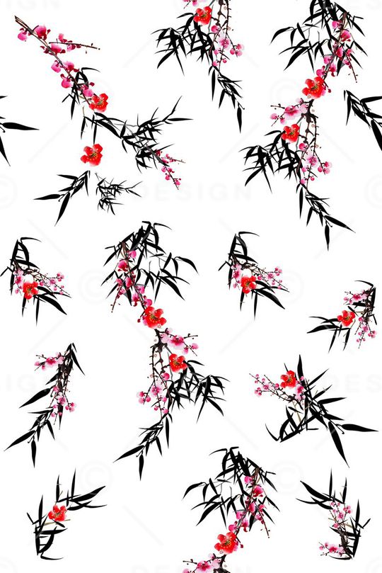 水墨印花华亿平台图片