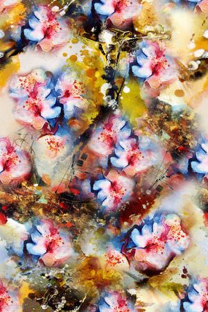 蝴蝶花印花华亿平台图片