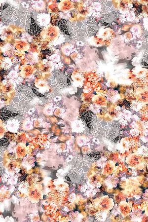 抽象蕾丝花卉印花华亿平台图片