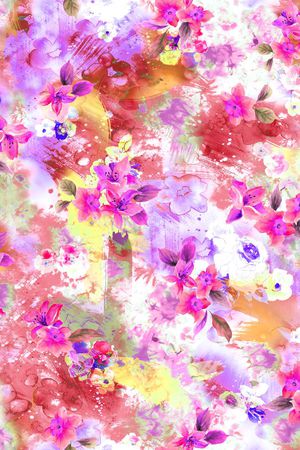 时尚抽象花卉印花华亿平台图片