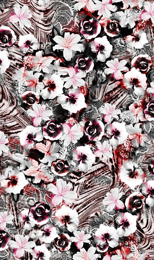 时尚大牌花卉印花华亿平台图片