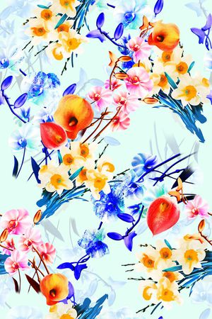 数码大牌清爽春夏女装花卉印花华亿平台图片