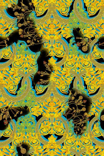 链条花卉印花华亿平台图片