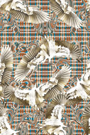 仙鹤印花华亿平台图片