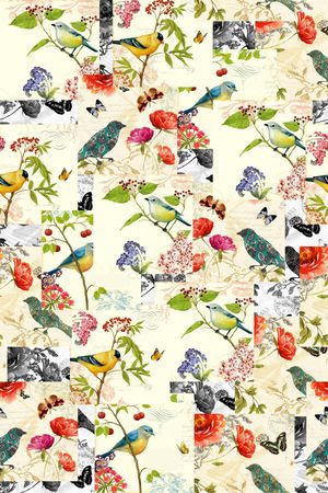 欧式花鸟印花华亿平台图片