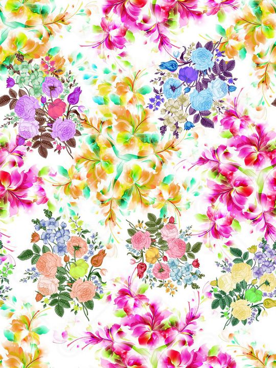 花卉印花华亿平台图片