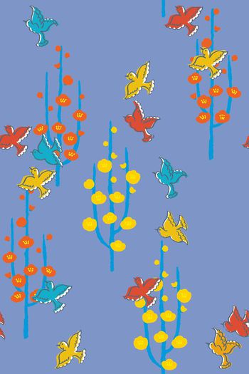 432737-梅花与小鸟清新流行华亿平台