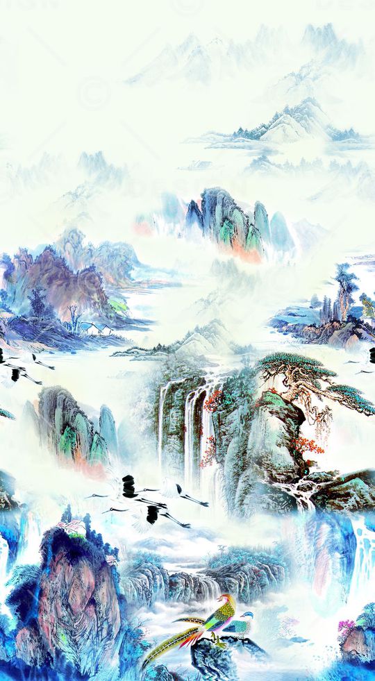 中国风印花华亿平台图片