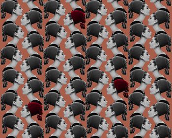 432886-有一种美叫赫本，赫本波浪条纹小红帽