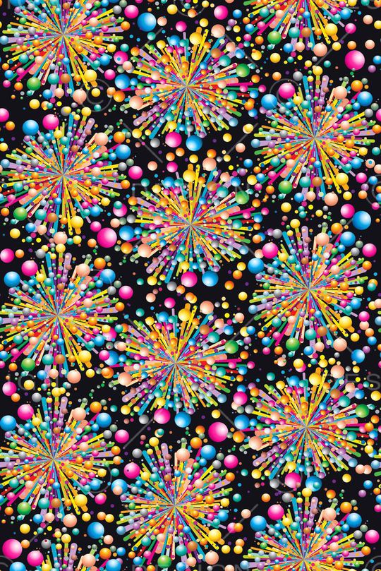 万花筒 放射波点  五彩波点印花华亿平台图片