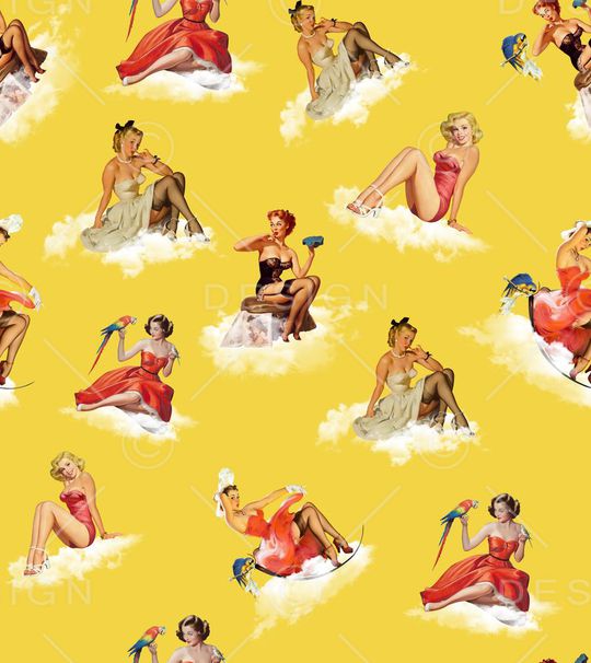 性感女郎印花华亿平台图片