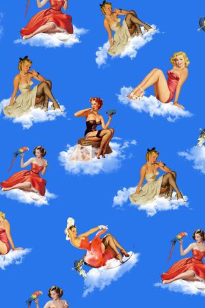 性感女郎印花华亿平台图片