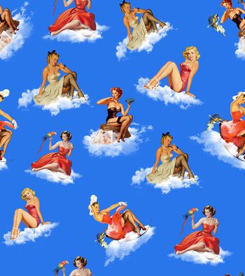 433002-时尚潮流油画复古女郎