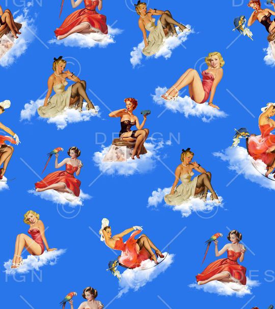 性感女郎印花华亿平台图片