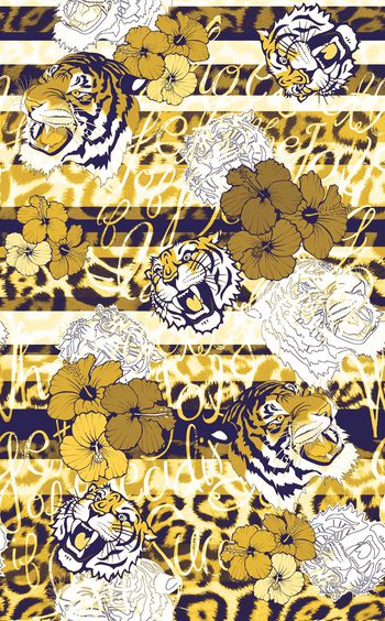 433064-豹纹条纹字母虎头热带花卉组合女装连