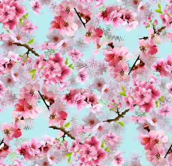 433116-中国风桃花盛花卉开层次变幻图