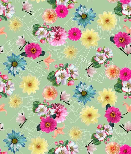 复古花印花华亿平台图片