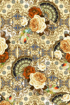 欧式复古印花华亿平台图片