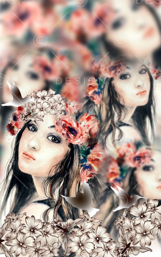 抽象云纹印花华亿平台图片