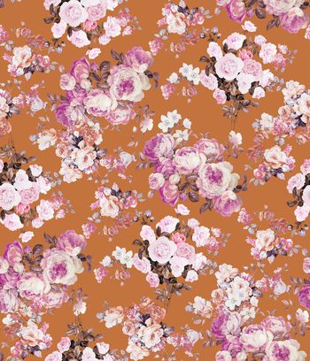 433349-时尚复古秋冬手绘花卉组合印花