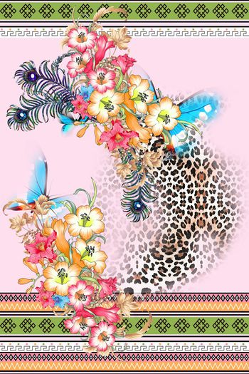 433390-大牌时尚豹纹几何条纹民族风珠宝服装