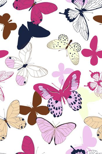 433417-清新蝴蝶印花  