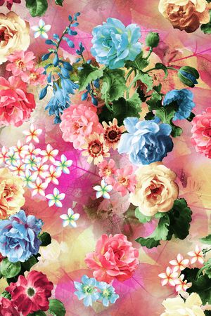 花卉印花华亿平台图片