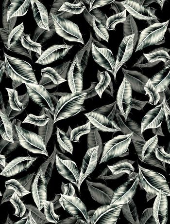 433457-个性手绘树叶植物层次数码印花.