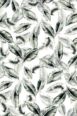 个性男装手绘树叶植物层次数码印花.印花华亿平台图片