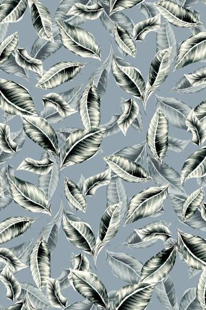 个性男装手绘树叶植物层次数码印花.印花华亿平台图片