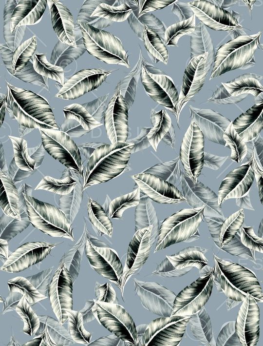 个性男装手绘树叶植物层次数码印花.印花华亿平台图片