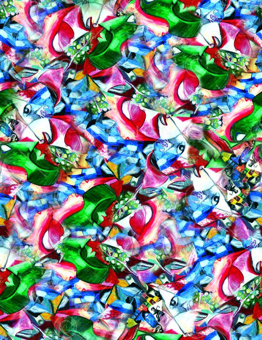 抽象印花华亿平台图片