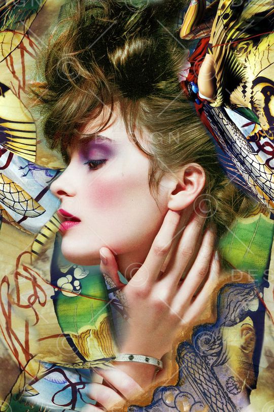 仿大牌 人物头像 艺术印花华亿平台图片