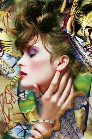 仿大牌 人物头像 艺术印花华亿平台图片