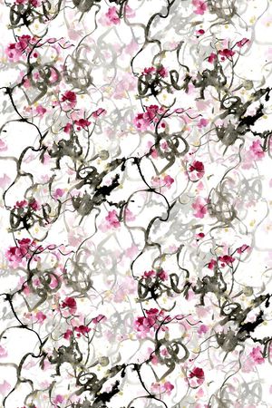 抽象水彩印花华亿平台图片