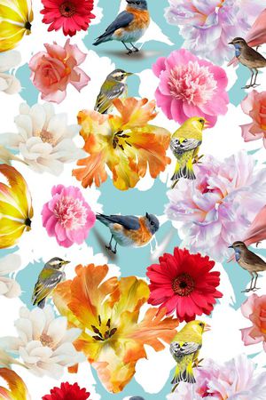 3D花卉印花华亿平台图片