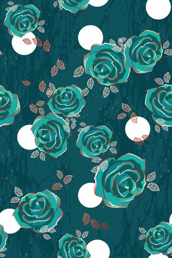 433739-浪漫蓝色妖姬玫瑰花卉金色优雅